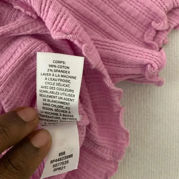 Bp pointelle rib crop Henley light purple size XL - Picture 6 of 7